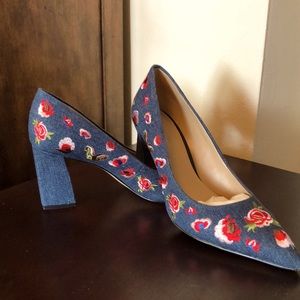 Gunmetal Blue jeans heels 👠